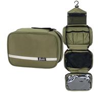 Boic Mens Washbag Large, Hanging Toiletry Bag Waterproof Folding Portable Mens Travel Toiletries Bag for Men Women with 4 Compartments Makeup Bag Orange, 28 X 12 X 21cm, Green