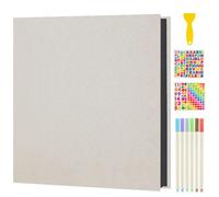 Boic Self Adhesive Photo Album Magnetic Scrapbook 40 Black Pages, Linen Vintage Scrap Book Memory Book, Birthday Gifts Wedding Anniversary Presents (Beige)