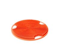 Boie USA Flat Body Scrubber - Hygienic, Exfoliating Loofah Alternative - Feels Like Silicone Scrubber Gentle on Sensitive Skin, Hypoallergenic, BPA- & Latex-Free, Made in The USA (Orange)