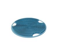 Boie USA Flat Body Scrubber - Soft Silicone-Like Exfoliating Shower Scrubber & Body Cleansing Brush - Stick-to-Wall Loofah Replacement - Antimicrobial Exfoliator for All Skin Types - Blue