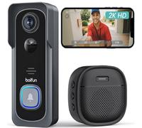 BOIFUN 2K Video Doorbell Camera Wireless, No Monthly Fee, Motion Detection, Two-way Talk, Clear Night Vision, 6700mAh Rechargeable Battery, Works with Alexa, SD Card & Cloud Storage, 2.4Ghz