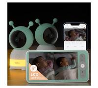 Boifun 2K WiFi Baby Monitor With Two Cameras, Night Light, App & 5" Split-Screen Control, Motion&Cry Detection, Auto Tracking, PTZ, Humidity & Temperature Sensor, 2-Way Audio, Custom Alert Area, Twins
