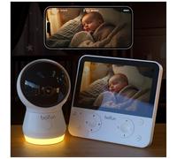 BOIFUN 4MP 2.4/5Ghz WiFi Baby Monitor with Night Vision, 5.5'' Screen＆ App Control, Face Covering＆Prone Sleeping Detection, 360° PTZ, Cry＆ Motion Detection, Auto-Tracking, Adjustable Night Light