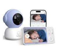 BOIFUN 5’’ 2K Baby Monitor with Camera, WiFi & No WiFi, Local & App Viewing, 360° Auto-Tracking, Cry/Motion/Noise Detection, Night Vision, VOX, Temp & Humidity Sensor, Ideal for Newborns & Parents