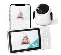 Boifun Wifi Baby Monitor, Phone App & 4.3'' Screen Control, No-glow Night Vision, Sound Motion Smart Detection, 360° Camera, Smartphone, PTZ,Auto-tracking,17-H Battery Life,Humidity Temperature Detect
