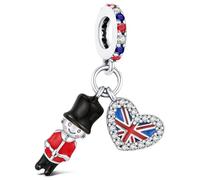 BOIGEGU 925 Sterling Silver Collection Travel and Globetrotter 925 Sterling Silver France Effiel Tower Pendant Beads, Fits European Holiday Charm Bracelet, Mini, Sterling Silver, Emerald No Gemstone
