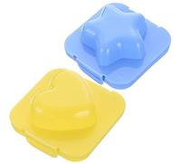 Boil Egg Shaper 2pcs Star Heart Shape Mold Egg Steamer Sushi Rice Mould Fondant Cake Decorating Tool
