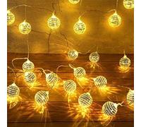 boiler Ball String Light - LED String Lights with Retro Disco Balls Bulbs - Ornaments for Tree, Window, Porch, Balcony, Stairs, Corridor
