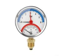 Boiler for temp Pressure Gauge 0-120C 63mm Dual Readout Boiler(Radial 6 Bar)