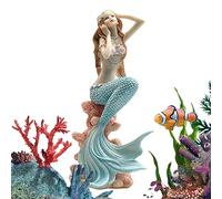 boiler Mermaid Fish Tank Ornament - Resin Statue Figurines Miniature | 6 Styles Aquarium Desk Theme Thematic Decoration Pet Accessories, Artificial Aquarium Decor