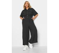 Yours Curve Button Front Jumpsuit - Women's - Plus Size Curve Black