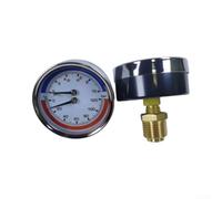 Boiler Temperature and Pressure Gauge, Dual-Function Stainless | 63 mm, 1/4 in Thread 0-120°C for temp and System Pressure Brass Mechanism for Underfloor Heating and Boilers