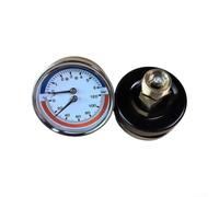 Boiler Temperature Pressure Gauge, Dual Display Thermometer Manometer | 0-120°C & 0-16 Bar, 1/4 in Thread + 1/2 in Adaptor, Underfloor Heating & Boilers(Axial 6 Bar)