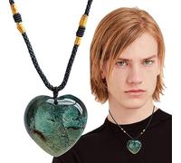 boiler Women Chain Necklace with Heart Crystal Stone,Mysterious Natural Stone Pendant with Heart Shape | Mood Enhancer Crystal Necklace for Home, Working, Shopping, Dating, Gathering, Traveling