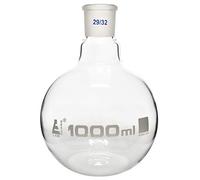 Boiling Flask with 29/32 Joint, 1000ml Capacity, Flat Bottom, Interchangeable Screw Thread Joint, Borosilicate Glass - Eisco Labs