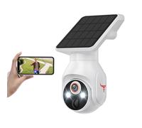BoilNano 1080P Solar Security Camera Wireless Outdoor, 360° View Pan/Tilt, Color Night Vision, Real-Time Alerts, Cloud Storage, 2-Way Audio, 2.4Ghz WiFi Only