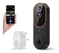 BoilNano 1080P Video Doorbell Camera Wireless, Cloud Storage, Live View, 2-Way Talk, Night Vision, Included Ring Chime, 2.4Ghz WiFi, Real-Time Alert for Indoor/Outdoor Surveillance (Brown)