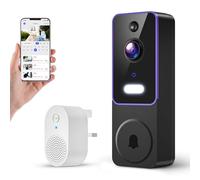 BoilNano 1080P Video Doorbell Camera Wireless, Cloud Storage, Live View, 2-Way Talk, Night Vision, Included Ring Chime, 2.4Ghz WiFi, Indoor/Outdoor Surveillance, Real-Time Alert (Purple)