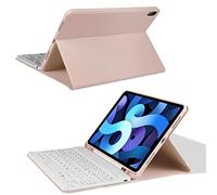BoiMoe Smart Slim Protective Cover with keyboard for ipad 10.2 8th generation/ipad pro 12.9/pro 11 with built-in pencil holder (10.2 inch, Baby pink)