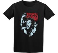 BOINAITS American Werewolf in London Beware The Moon Horror Halloween Mens 100% Cotton Tshirt Black M
