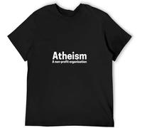 BOINAITS Atheism A Non Profit Organisation Casual Custom Short Sleeve Cotton T Shirt Black L