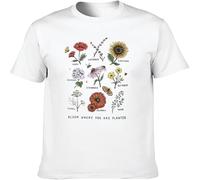 BOINAITS Men's Bloom Where You are Planted Botanican Flower Gift Vintage Cotton T Shirt White 3XL