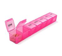 Boinesnaw Pink XL Extra Large Weekly and Daily Pill Organizer for Pills/Vitamin/Fish Oil/Supplements (Pink)