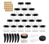 Boisbresil 20Pcs Empty Plastic Cosmetic Jars 40g / 40ml Small Face Cream with Lids Sample Spatula, Cosmetics Container Pots for Powder Pills Makeup Storage, (FAY-28gaotifzp)