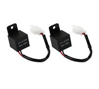 Boisbresil 2pcs 2Pin Flasher Relay 12V Auto Motorcycle Indicators LED Turn Indicator Light Flasher Relay Motorcycle LED Indicators Turn Signal Light (Black)