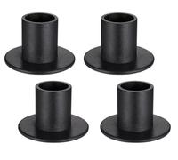 Boisbresil 4Pcs Candle Holders Retro Black Iron Candle Holders Taper Candlestick Holders Decorative Candle Sticks Set Vintage Round Candle Holder for Party Wedding Valentine's Day Decoration(2cm)