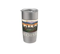 Boise Idaho Skyline Mountain Forest Graphic Stainless Steel Insulated Tumbler