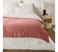 Boisseau Plain/Striped Linen/Cotton Quilted Duvet dusty pink
