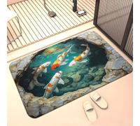 boiszeda 3D Koi Trap Doormat Optical Illusion Door Mat Non-Slip Entrance Mat