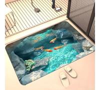 boiszeda 3D Koi Trap Doormat Optical Illusion Door Mat Non-Slip Washable Entry Mat Indoor/Outdoor Rug