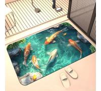 boiszeda 3D Koi Trap Doormat Optical Illusion Door Mat Non-Slip Washable Entry Mat Indoor/Outdoor Rug