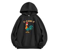 boiszeda Cock F-Caw-F Funny Hoodie Saying Graphic Adult Humor Joke Prank Novelty Pullover Sweatshirt Teens Men Women