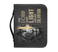 boiszeda God Saying Book Leather Bible Case Protector Wth Zip Book Organizer Carrying Bag Church Handbags for Easter Daily Travel
