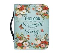 boiszeda God Saying Book Leather Bible Case Protector Wth Zip Book Organizer Carrying Bag Church Handbags for Easter Daily Travel