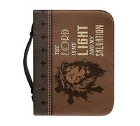 boiszeda God Saying Book Leather Bible Case Protector Wth Zip Book Organizer Carrying Bag Church Handbags for Easter Daily Travel