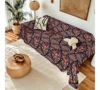 boiszeda Mandala Ethnic Throw for Sofa Large Floral Soft Blanket Decorative Chenille Throw Blanket with Tassels 1 2 3 4 Seater Sofa Cover For Chair Couch Bed and Armchair Travel Nap
