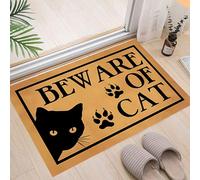 boiszeda Welcome Door Mat Indoor Cats Black Cat Front Door Carpet Non-Slip Indoor Dogs Funny Patterned Dirt Trapper Rug Welcome Rug