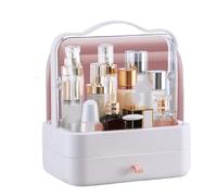 Boîte de Rangement Pour le maquillage Makeup Storage Box Countertop Portable Vanity Cosmetics Organizer Skincare Caddy Holder for Dresser Countertop Bedroom Organisateur de cosmétiques(A-2)