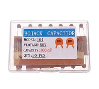 BOJACK 0.1uF 50V Ceramic Disc Capacitors 100nF Low-voltage high dielectric constant ceramic capacitor(Pack of 50 Pcs)