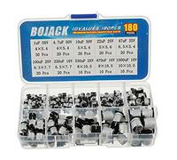 BOJACK 10 Values 180 Pcs 1uF ~ 1000uF SMD Aluminum Electrolytic Capacitors Assortment Kit