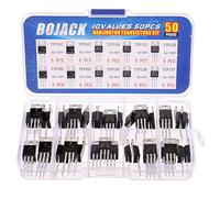 BOJACK 10 Values 50 Pcs Silicon Epitaxial Power Transistor TIP31C TIP32C TIP41C TIP42C TIP120 TIP121 TIP122 TIP125 TIP126 TIP127 Darlington Transistors TIP Series Assortment Kit