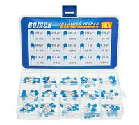 BOJACK 15 Values 150 Pcs 1KV / 100pF to 10nF High Voltage DIP Ceramic Capacitor Assortment Kit