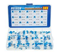 BOJACK 15 Values 150 Pcs 3KV / 100pF to 10nF High Voltage DIP Ceramic Capacitor Assortment Kit