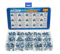 BOJACK 15 Values 300 pcs 100 Ohm- 2M Ohm Variable Resistor 6mm Potentiometer Assortment Kit packag in a Clear Plastic Box