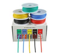BOJACK 16 AWG Flexible Silicone Wire Electric Wire Hook up Wire Kit 300V Cables with Plus 20 φ4mm Heat Shrink Tubings and a Mini Wire Stripper(5 Colors 13.12Ft Each Color, 16AWG)