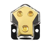 BOJACK 2 Way Splitter Amp Copper Power Distribution Block 0/2/4 AWG Gauge in, 4/8 Gauge Out for Car Audio Splitter(1PCS)